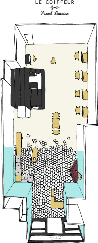 Hair Salon Floor Plan Design PNG