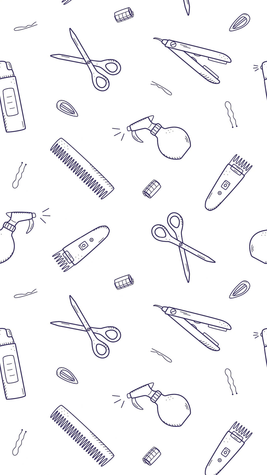 Download Hair Salon Tools Aesthetic Doodle Wallpaper 