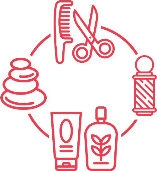 Hair Styling Toolsand Products Icon Set PNG