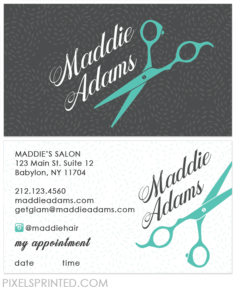 Hair Stylist Business Card Design PNG