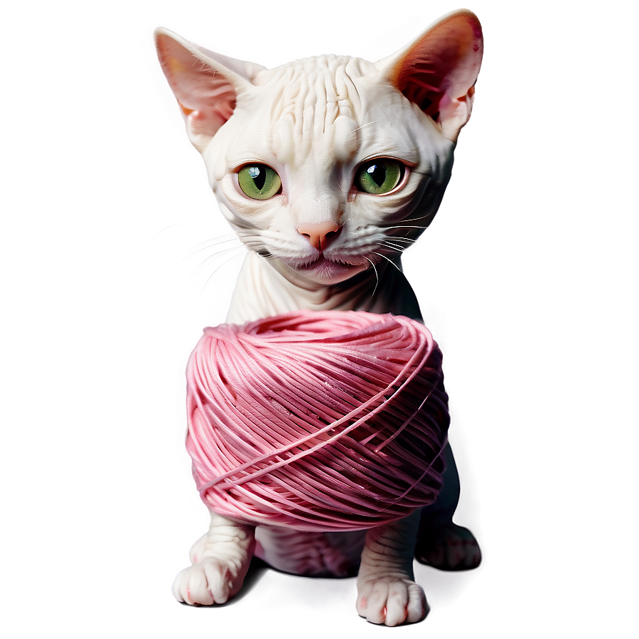 Hairless Cat And Yarn Png Kga PNG