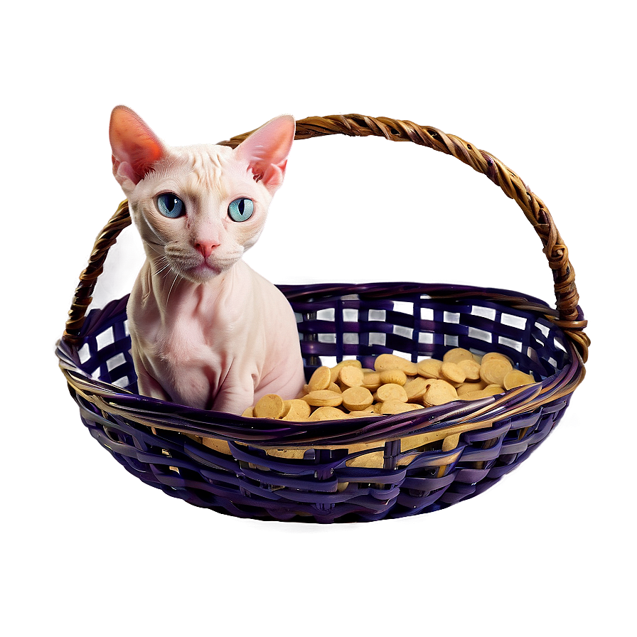 Hairless Cat In Basket Png 59 PNG