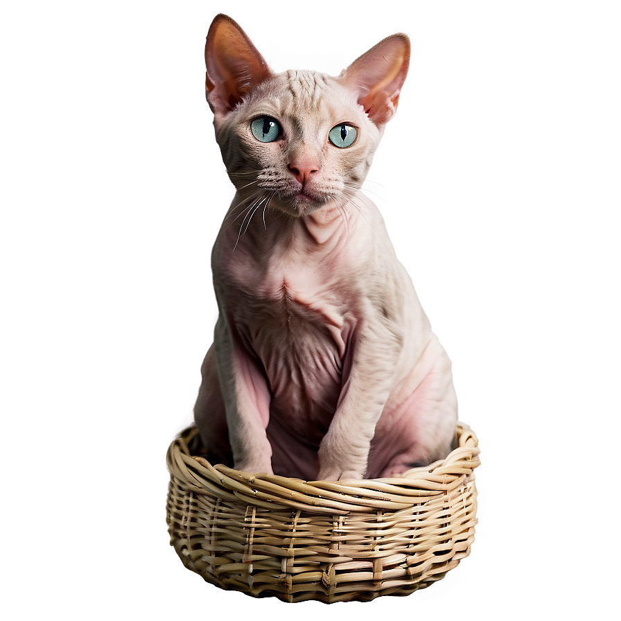 Hairless Cat In Basket Png 87 PNG