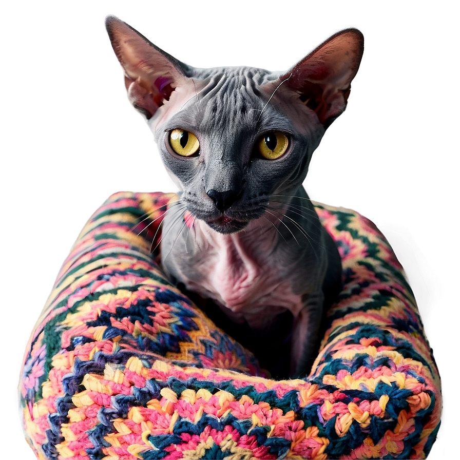 Hairless Cat On Cushion Png Aww PNG