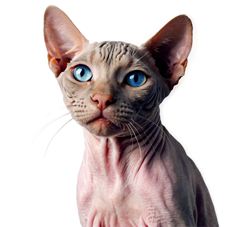 Hairless Cat Portrait Png 06252024 PNG