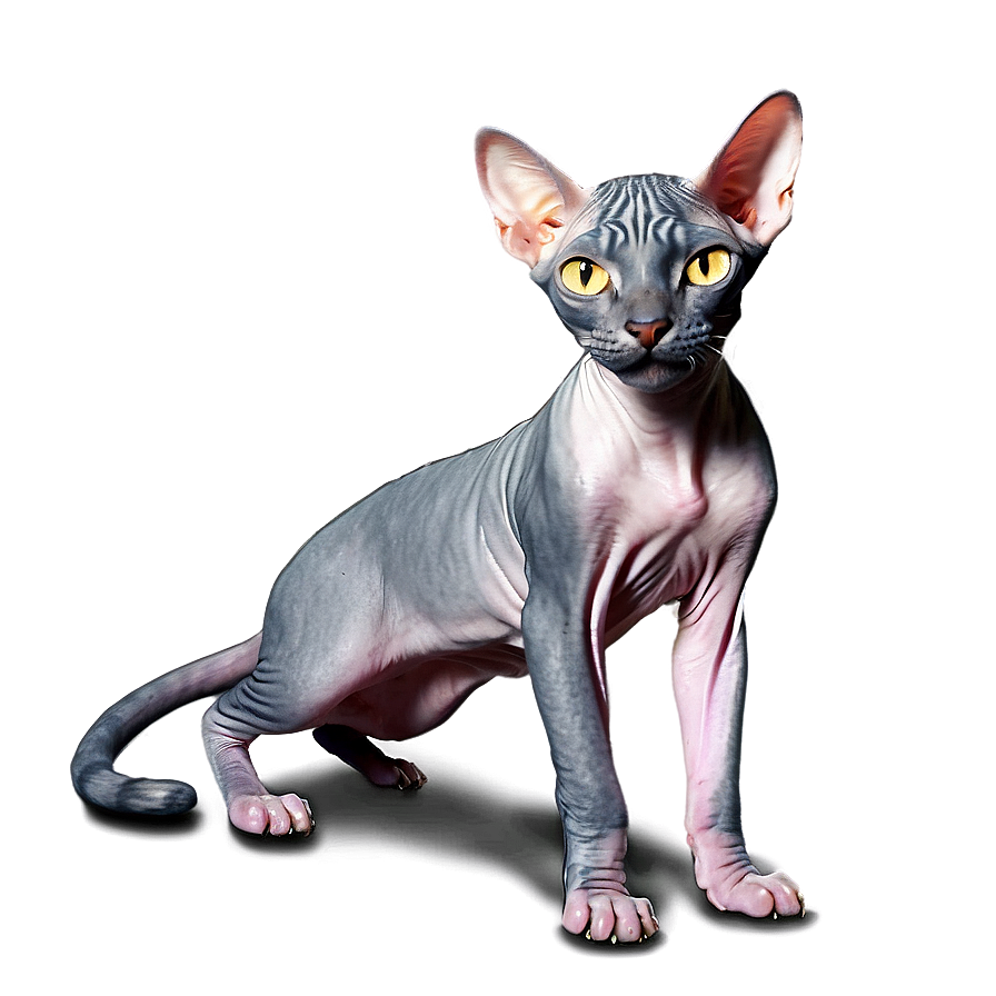 Hairless Cat Stretching Png Drj84 PNG