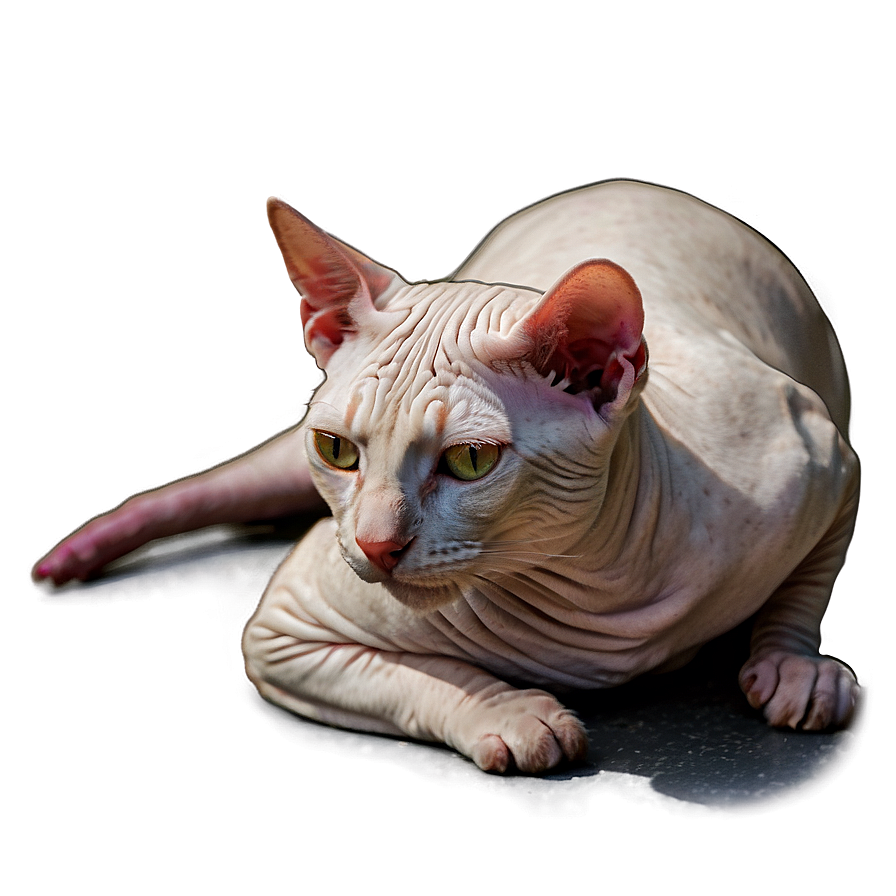 Hairless Cat Sunbathing Png 6 PNG