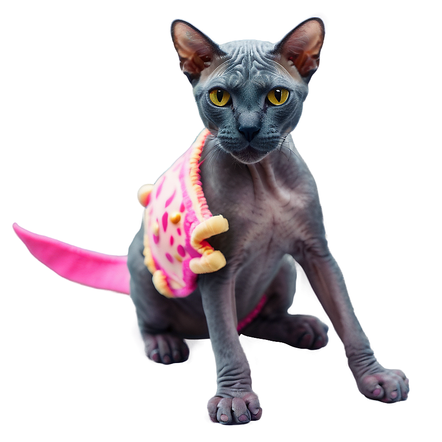 Hairless Cat With Toy Png 06252024 PNG