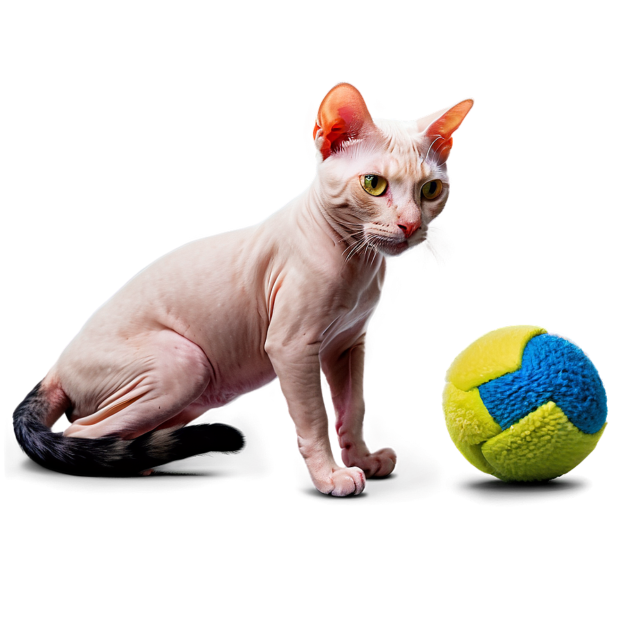 Hairless Cat With Toy Png 06252024 PNG