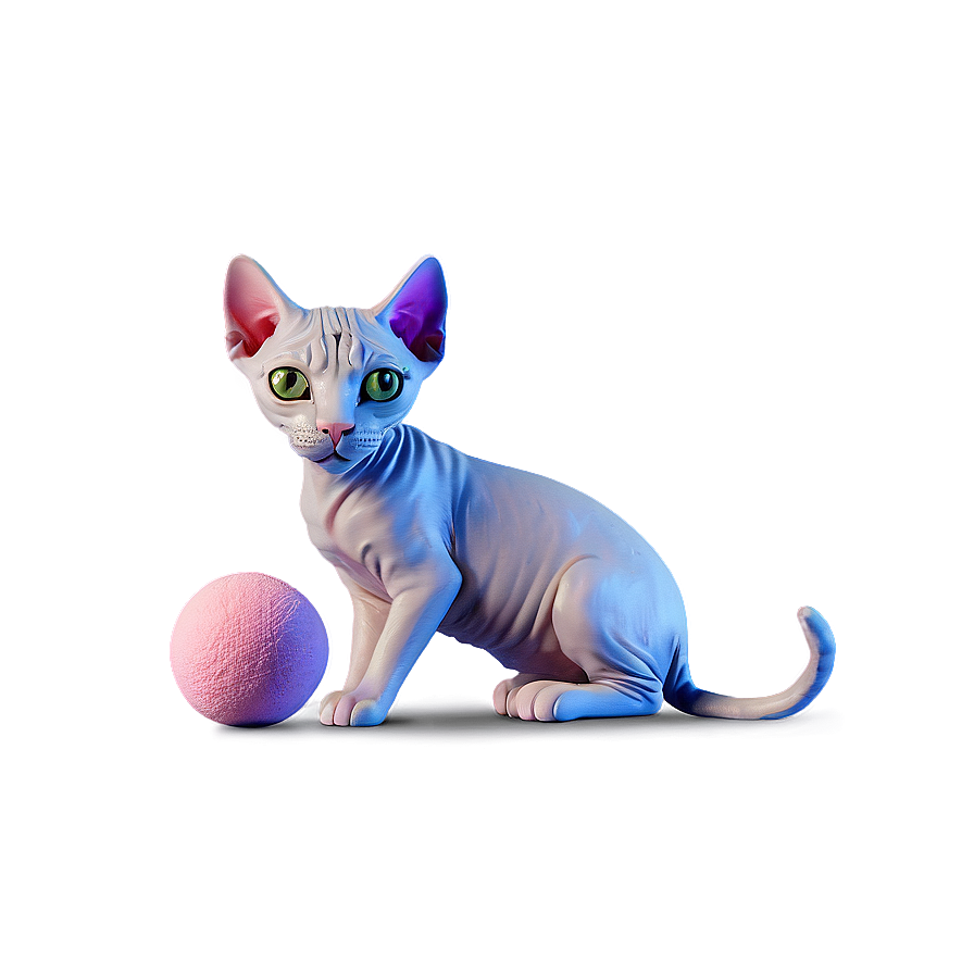 Hairless Cat With Toy Png 99 PNG