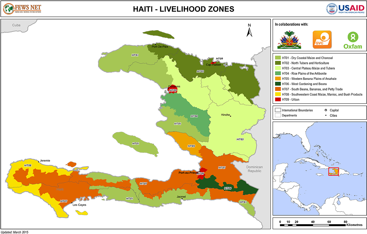 Haiti Livelihood Zones Map PNG