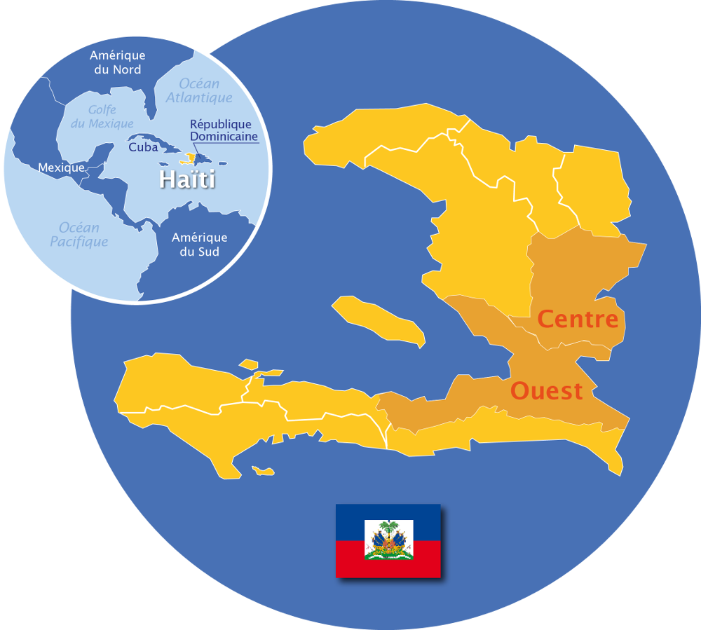 Haiti Mapand Flag Illustration PNG