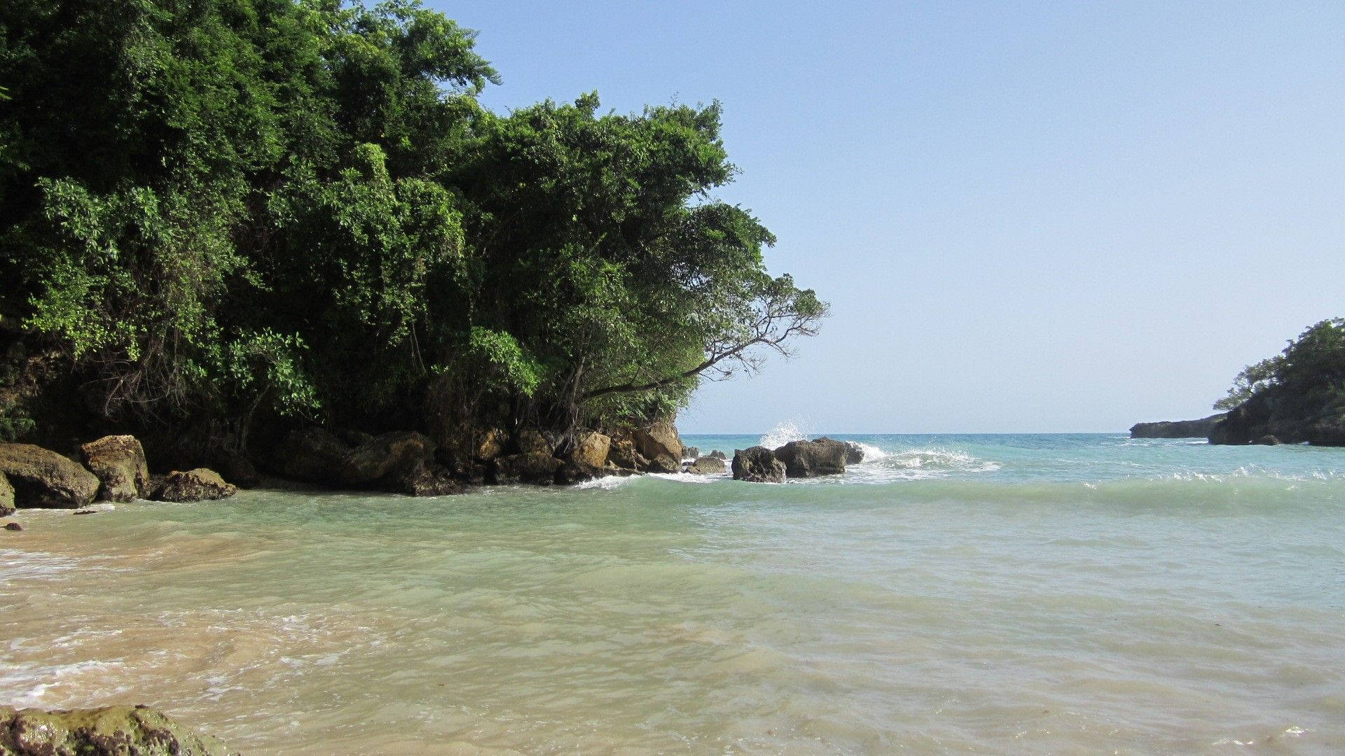 Spiaggia Poco Profonda Di Haiti Sfondo