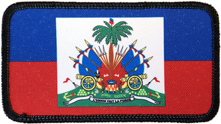 Haitian Flag Embroidered Patch PNG