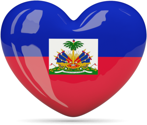 Haitian Flag Heart Shaped Icon PNG