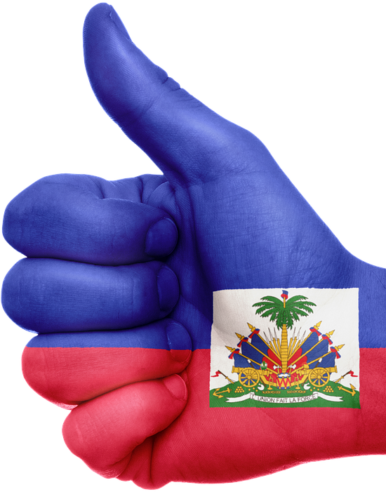 Haitian Flag Thumbs Up Gesture PNG