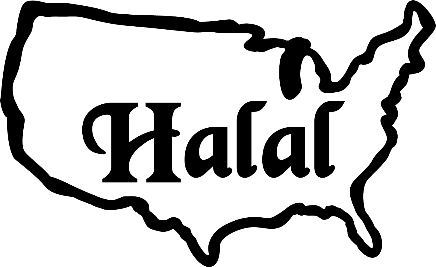 Halal U S A Outline PNG