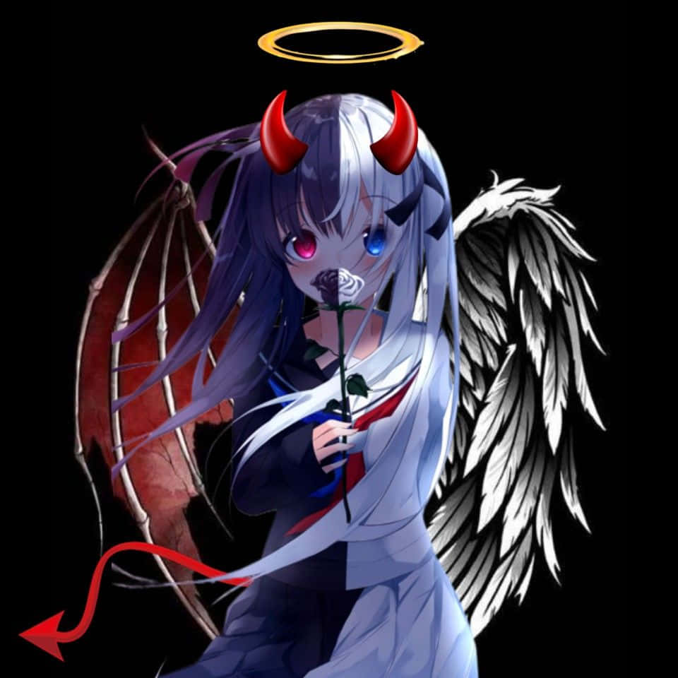 Half Angel Half Demon Anime Girl Wallpaper