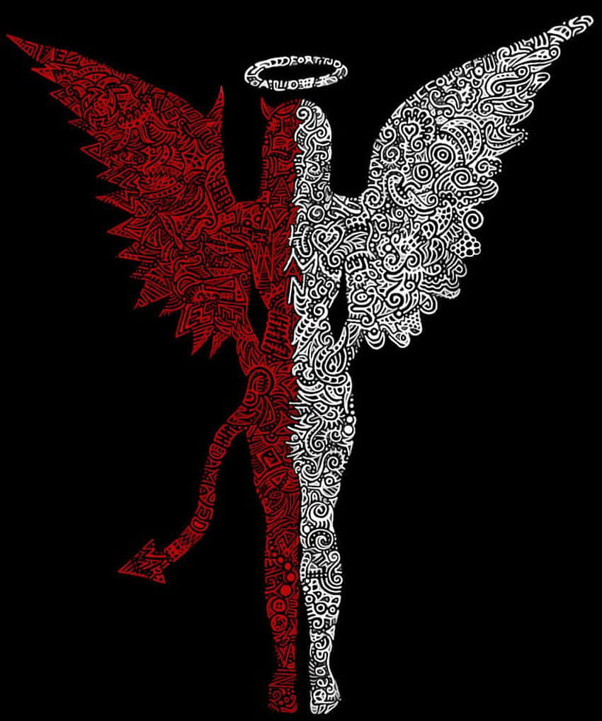 Half Angel Half Demon Artwork Wallpaper