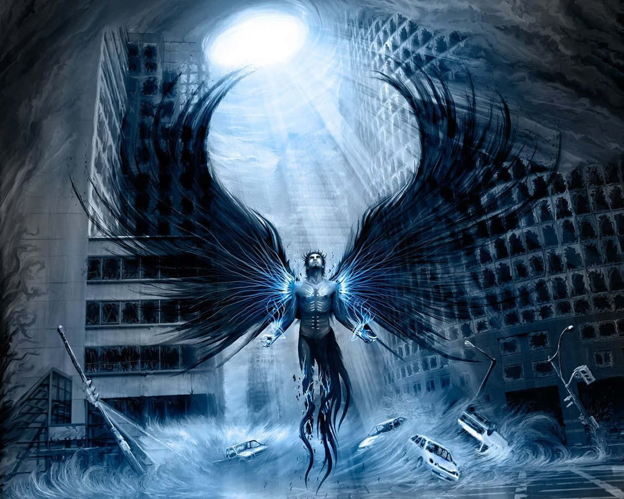 Half Angel Half Demon Urban Destruction Wallpaper