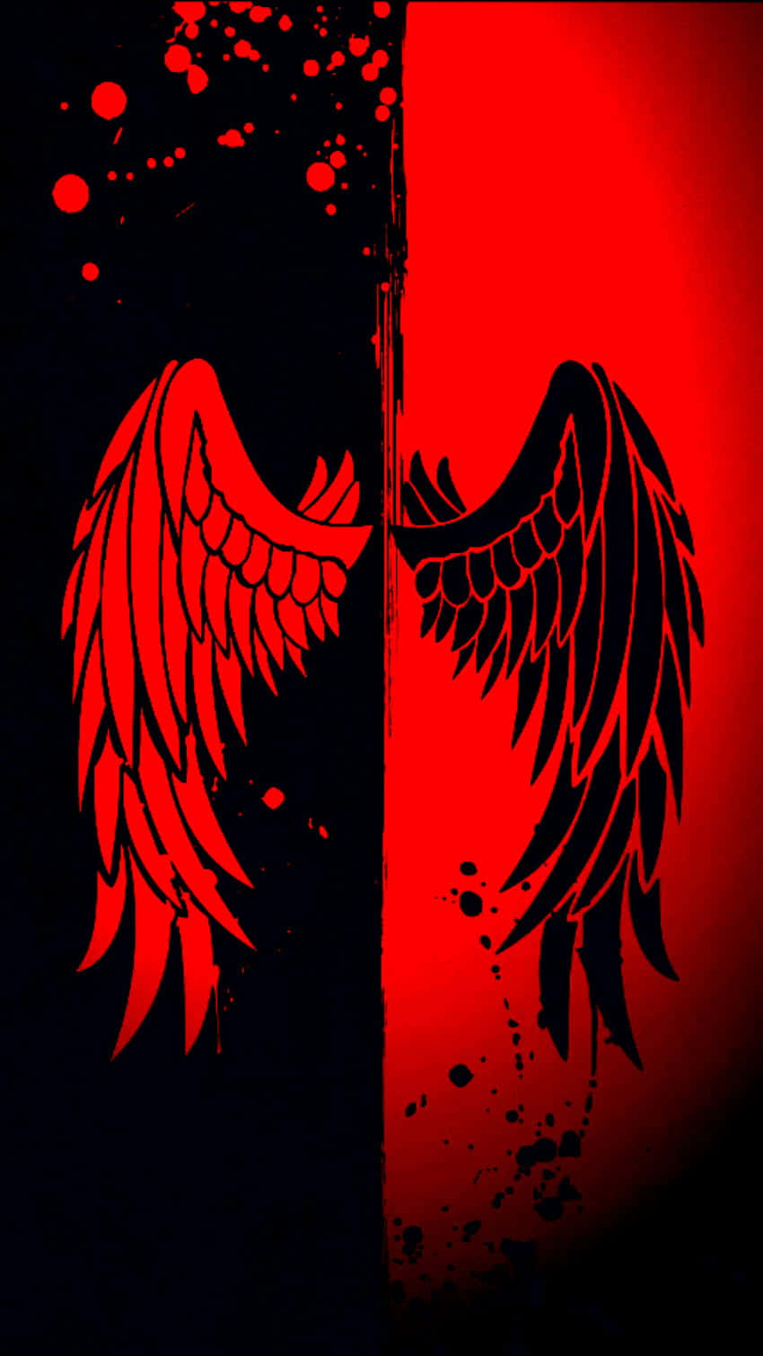 Half Angel Half Demon Wings Wallpaper