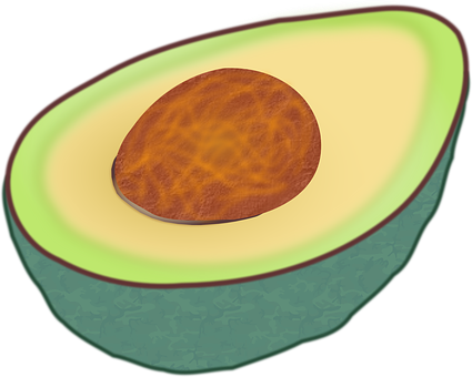 Half Avocadowith Pit PNG