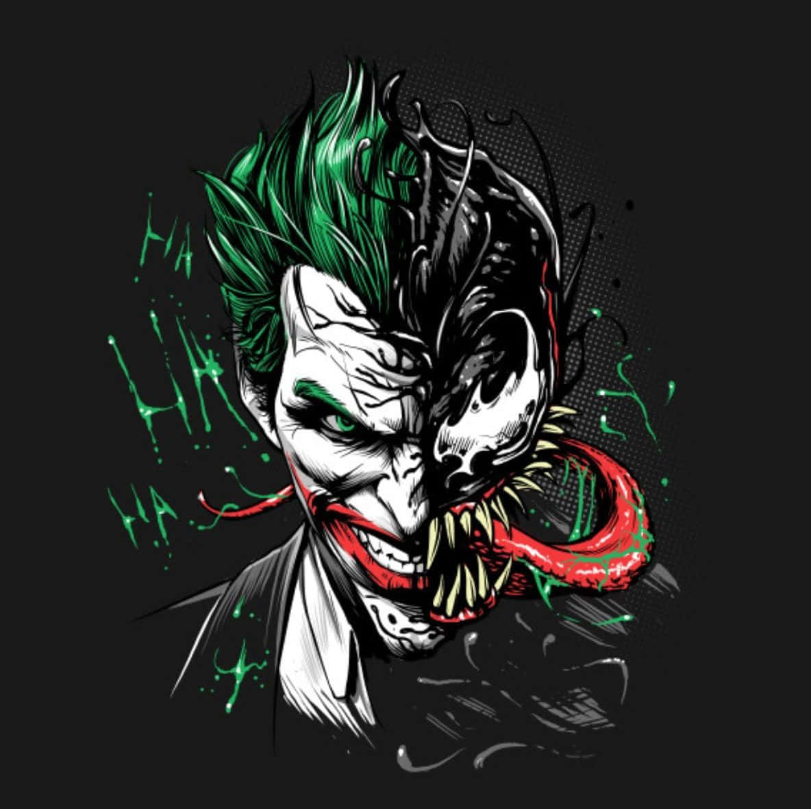"A Literal Take on Duality: Half Batman, Half Joker" Wallpaper