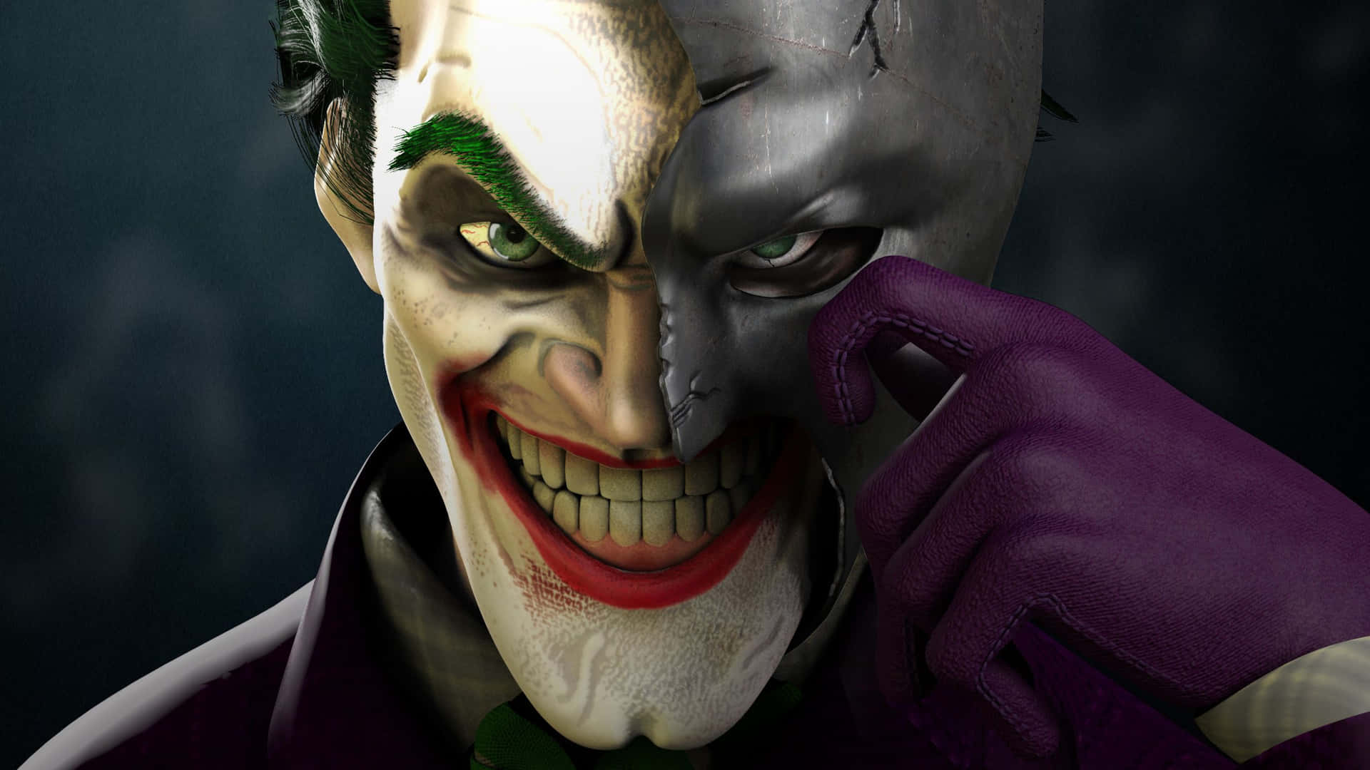 Half Batman Half Joker Comic Book Characters Wallpaper