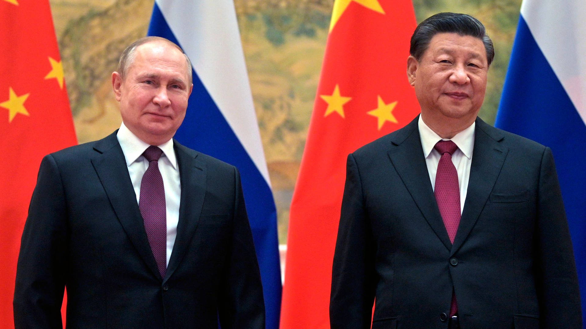 Half-body Photo Vladimir Putin And Xi Jinping Wallpaper