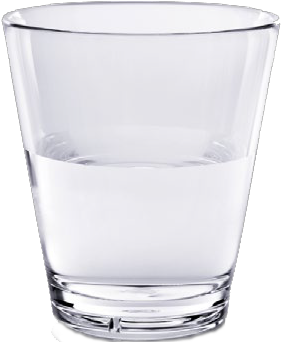 Half Full Clear Water Glass PNG