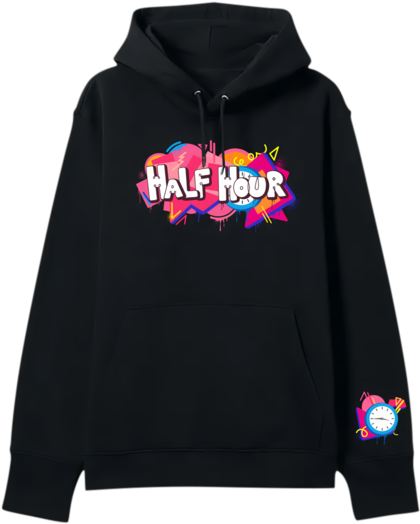 Half Hour Hoodie Design PNG