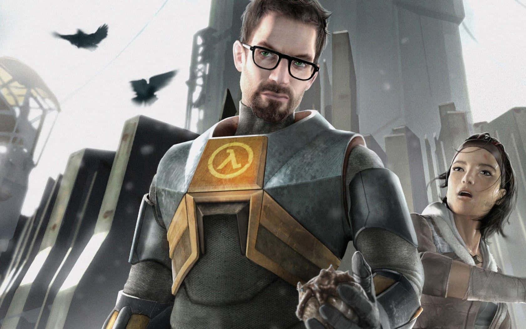 Ground-breaking action in the dystopian world of Half Life 2 Wallpaper