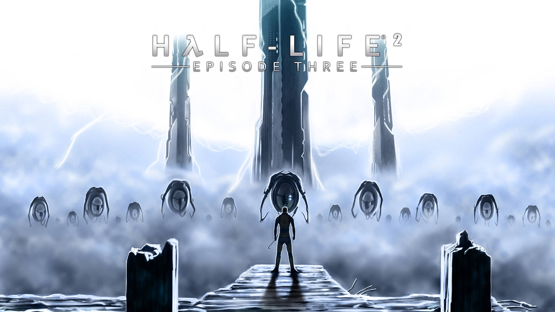 Half-life Facing Citadel Robots Wallpaper