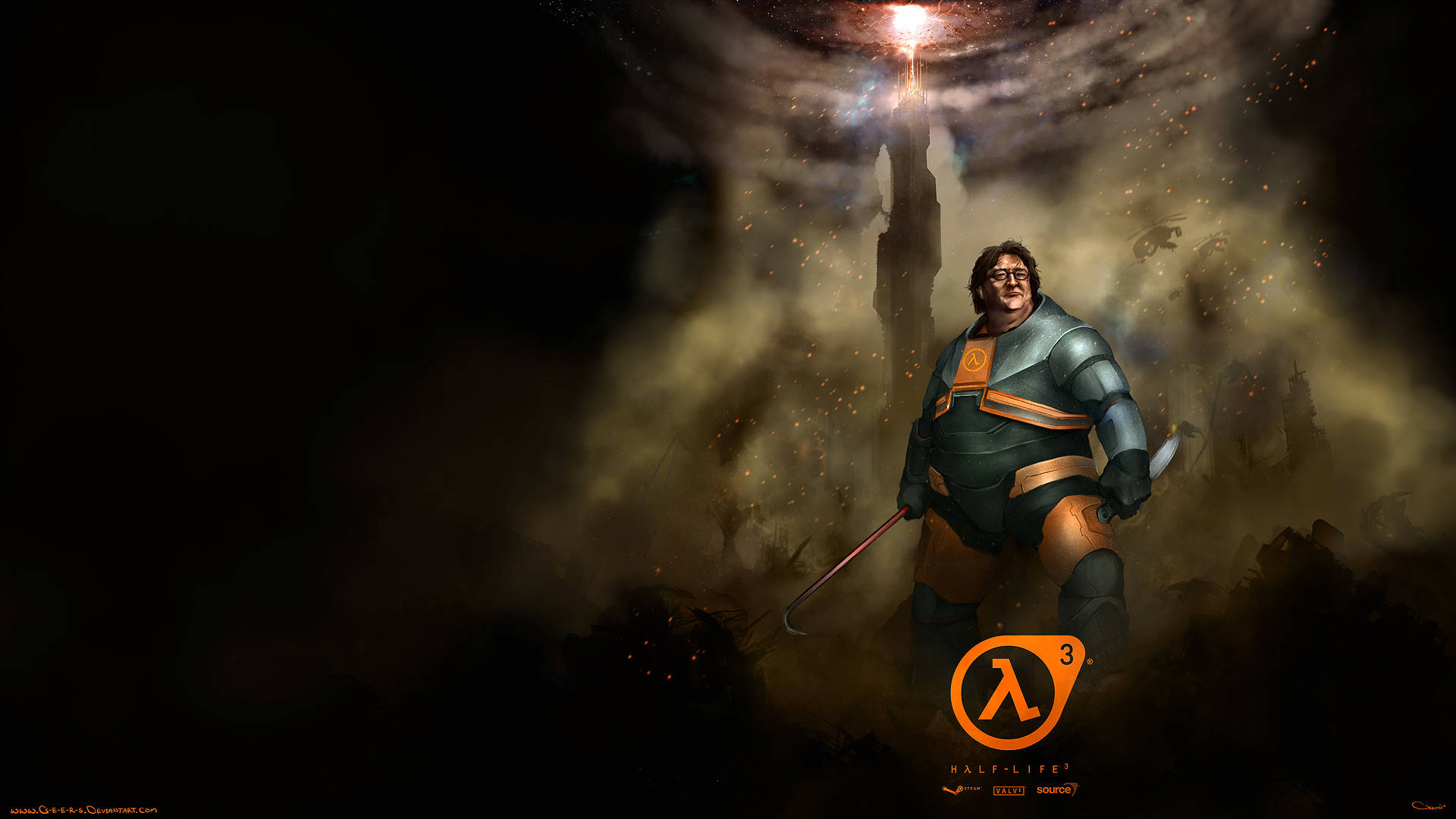 Halvlife Gabe Newell Konst Wallpaper