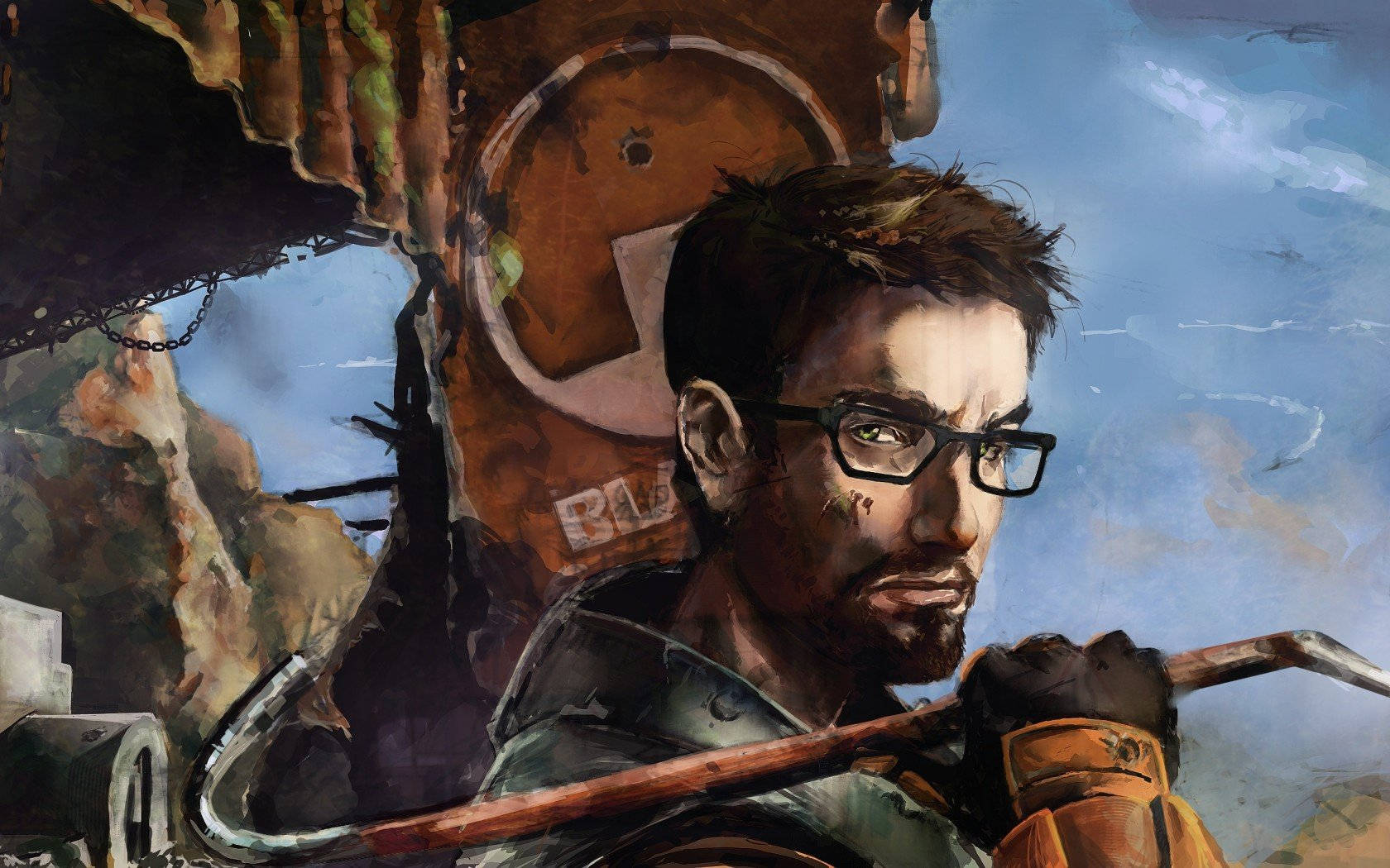 Half-Life Gordon Freeman Painting Wallpaper