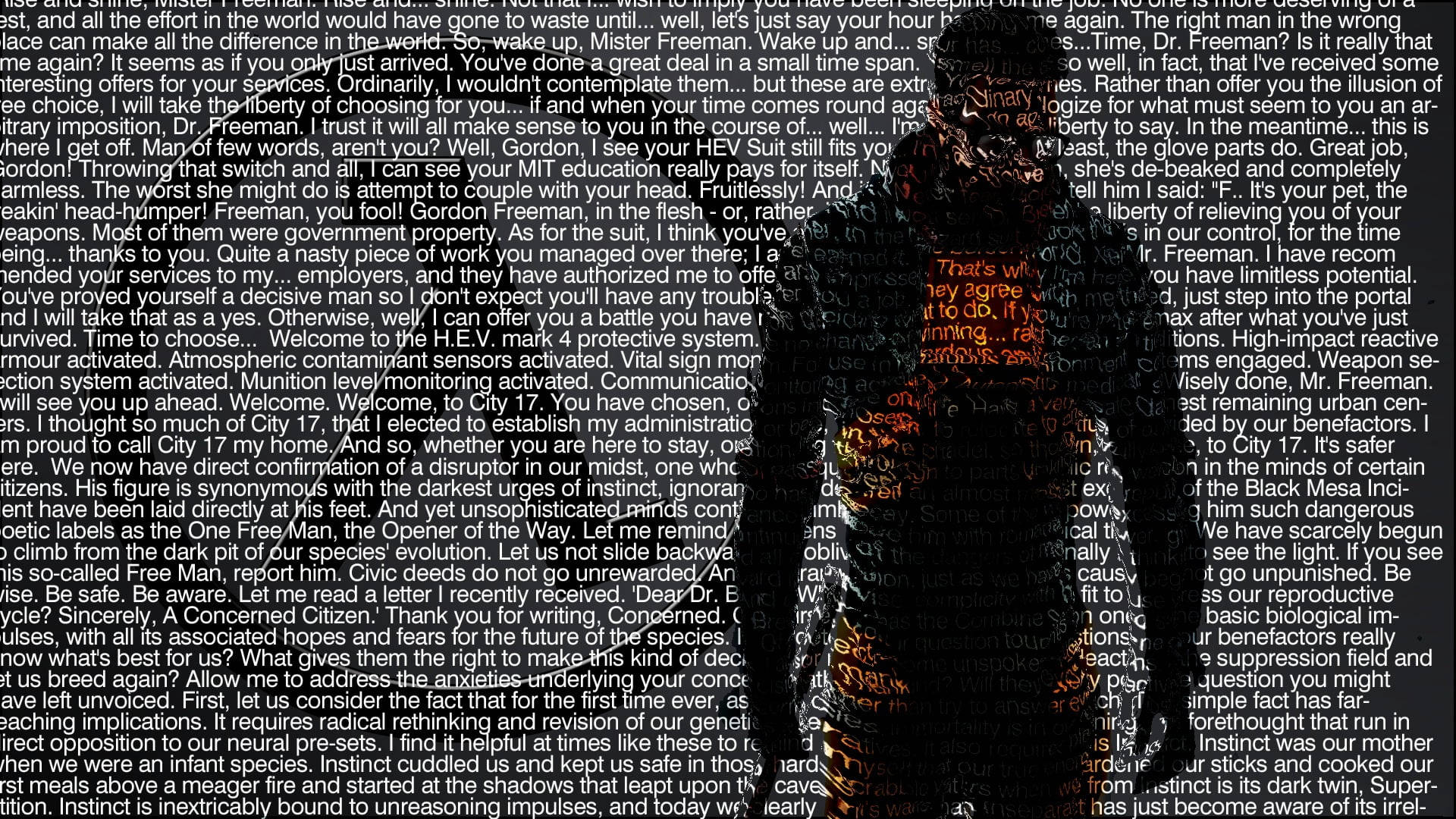 Half-life Gordon Freeman Text Art Wallpaper