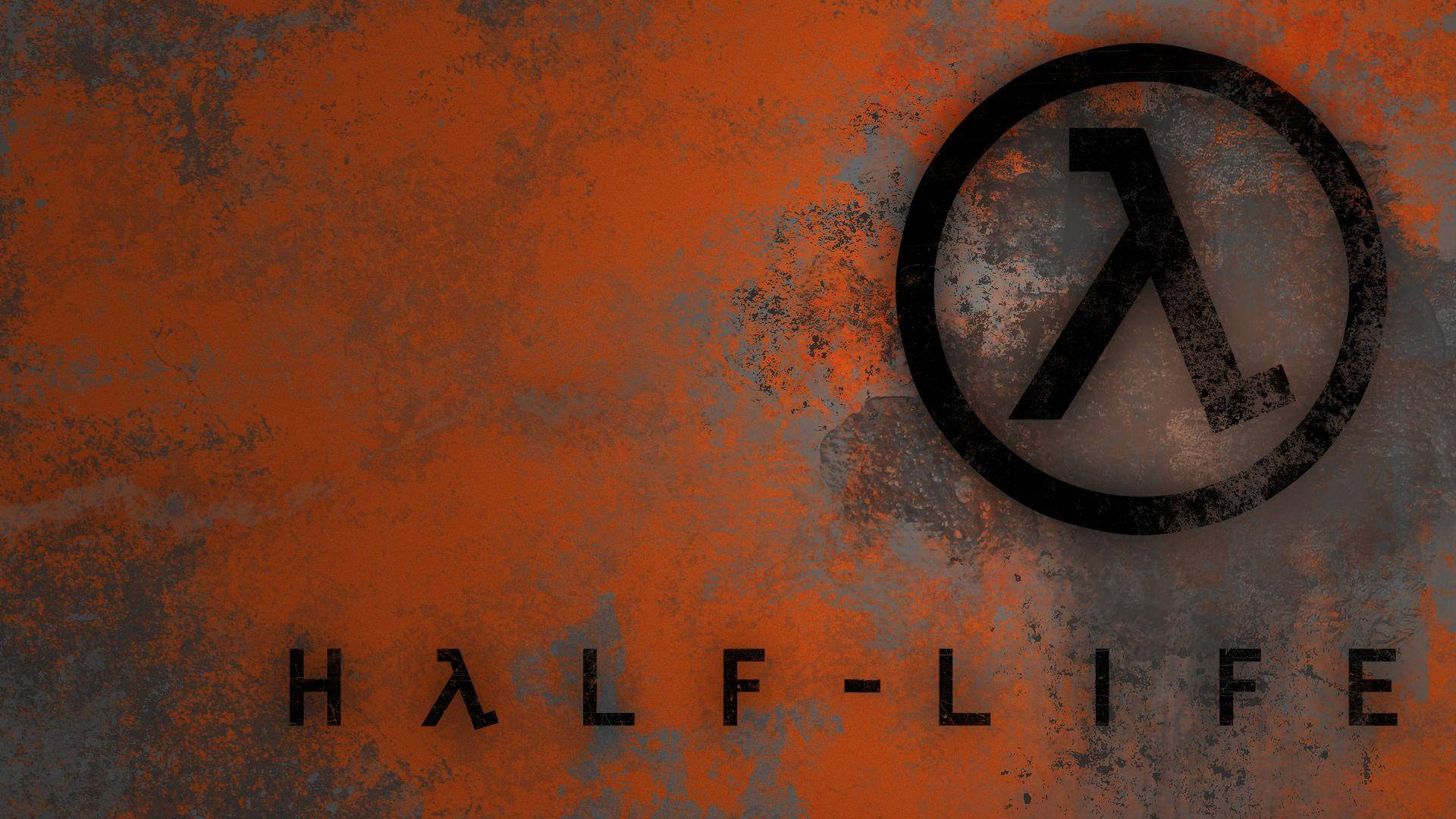 Download Half-life Logo On Rusty Wall Wallpaper 