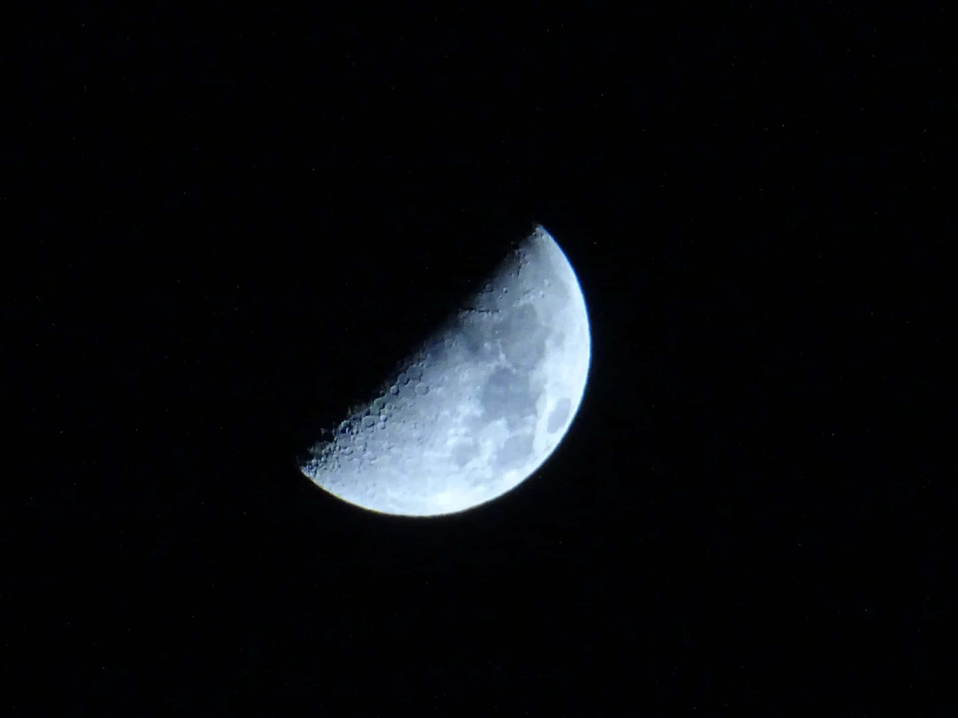Spotting a Half Moon in the Evening Sky