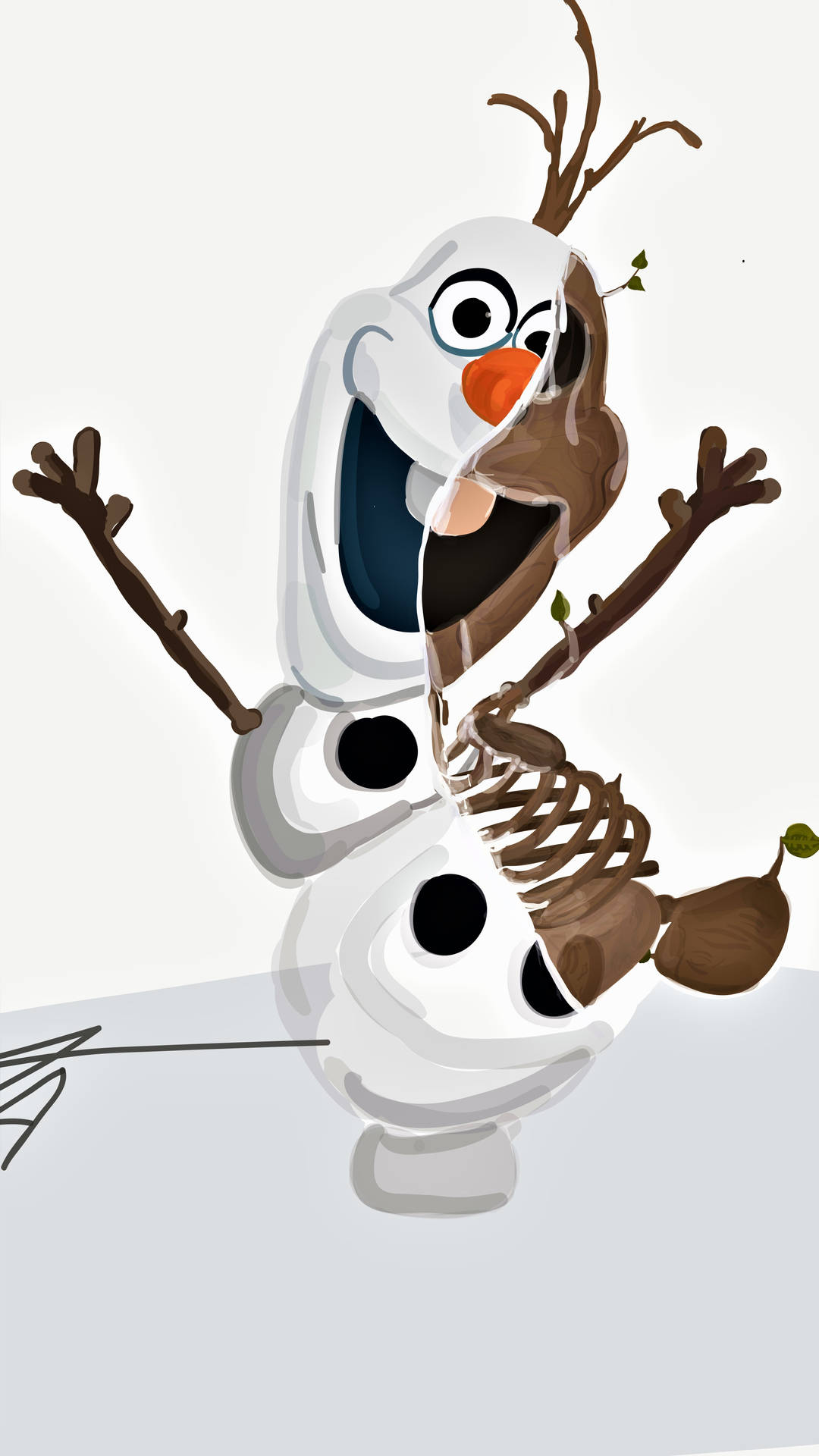 Metadeda Arte Esqueleto Do Olaf. Papel de Parede