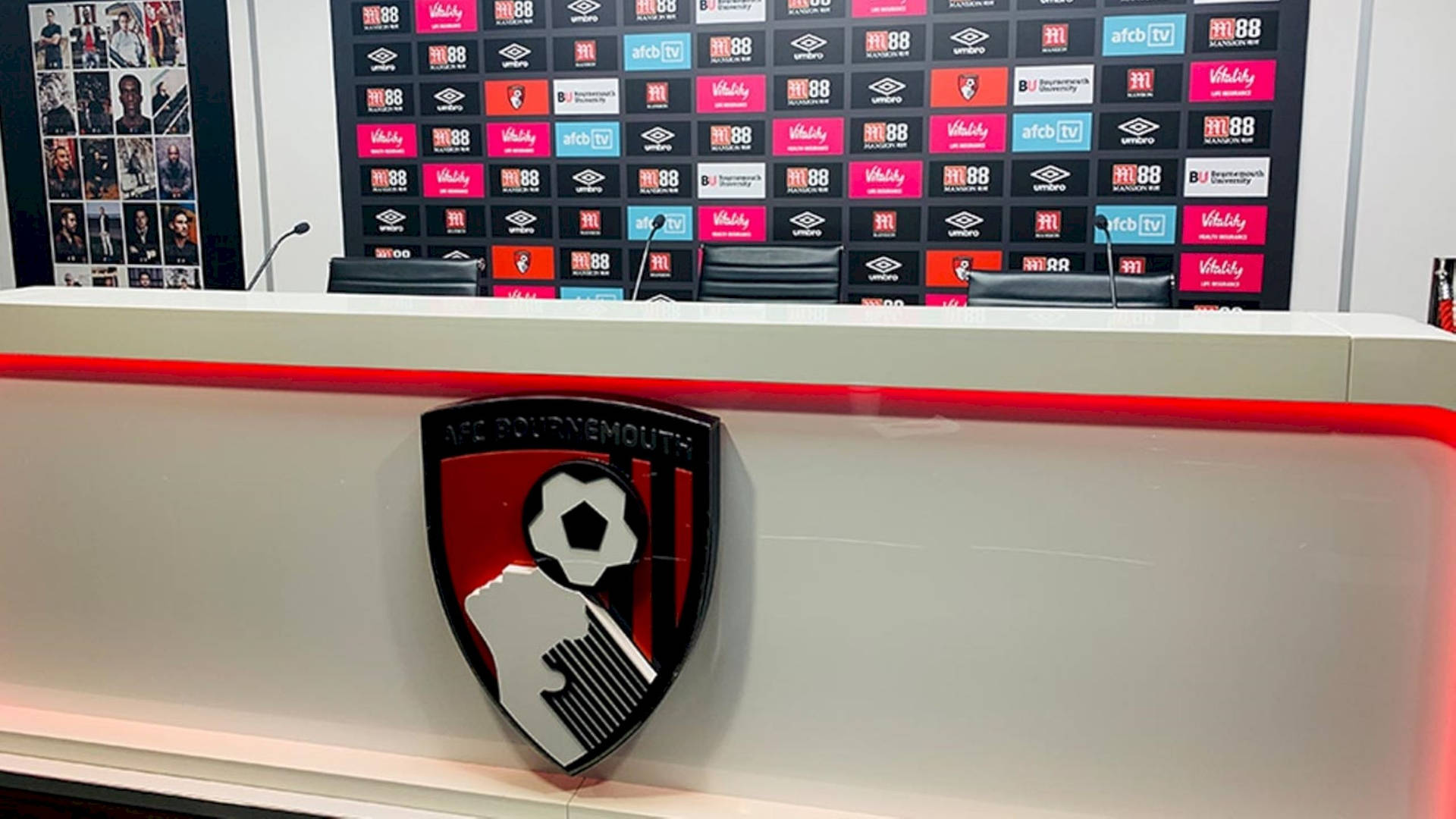 Half Wall With AFC Bournemouth Logo Wallpaper