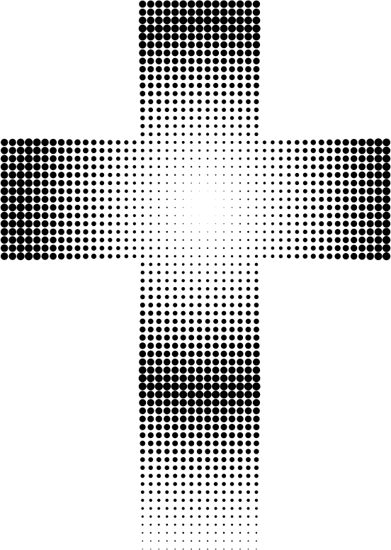 Halftone Cross Pattern PNG — Solid black background with no visible elements or textures.