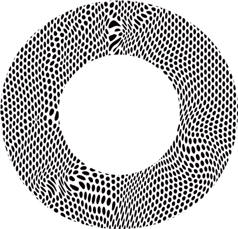 Halftone Gradient Ring Pattern PNG — A hypnotic black and white optical illusion of swirling dots forming a circular vortex.