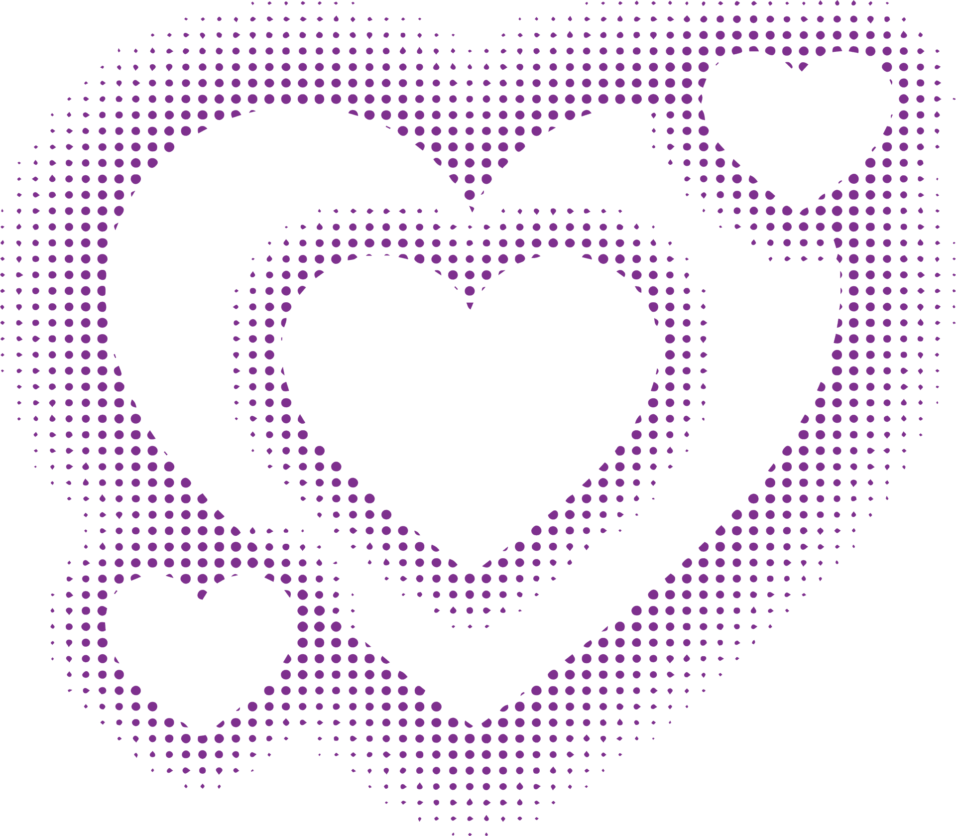 Halftone Hearts Pattern PNG