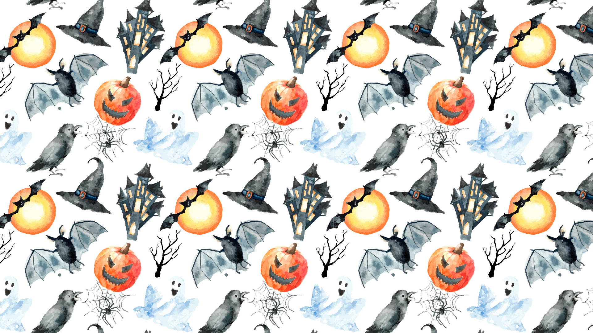 Halloween Æstetisk PC Sorte Hatter & Cobwebs Wallpaper