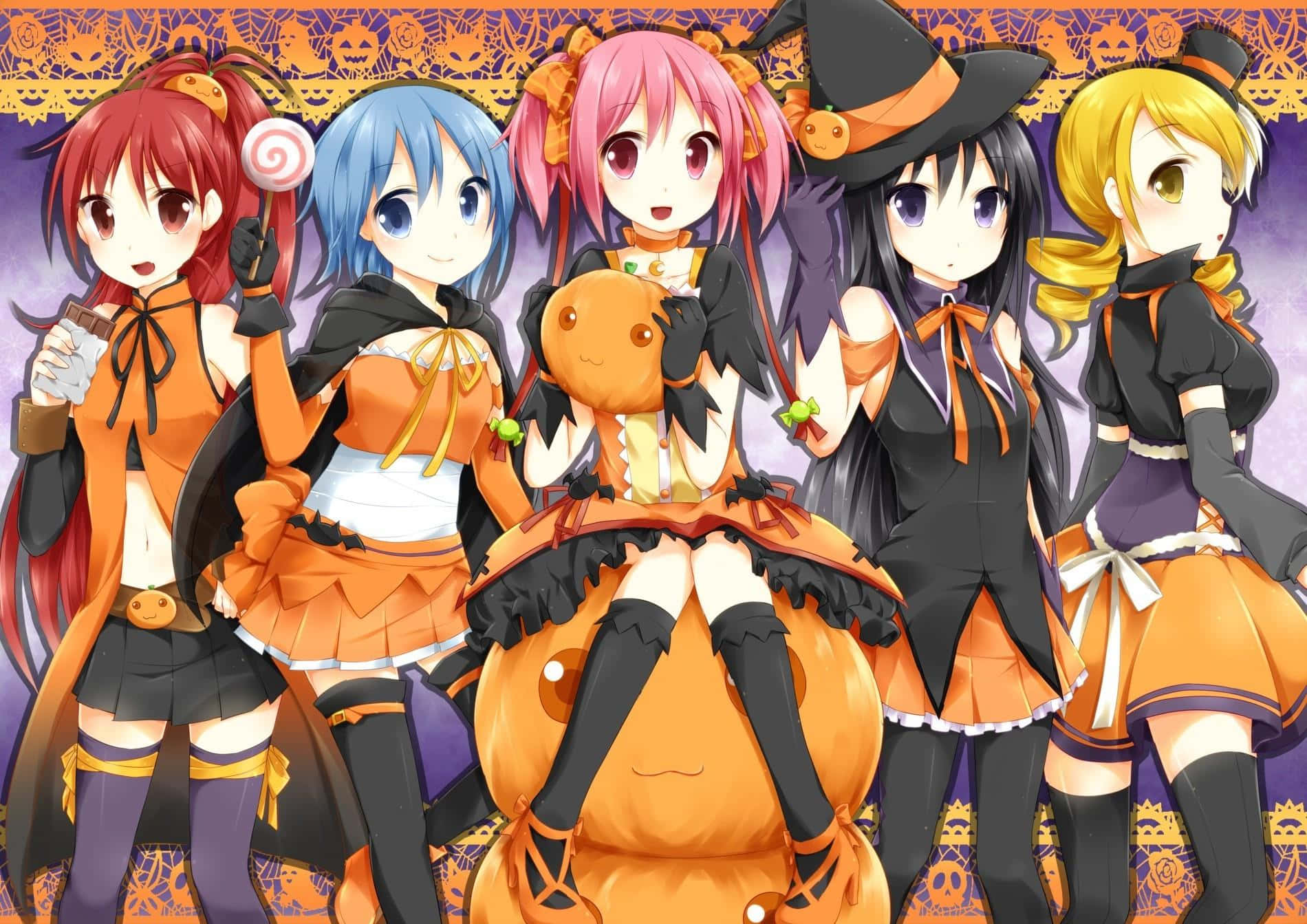 Machensie Sich Bereit Für Halloween Mit Diesem Entzückenden Anime-mädchen! Wallpaper