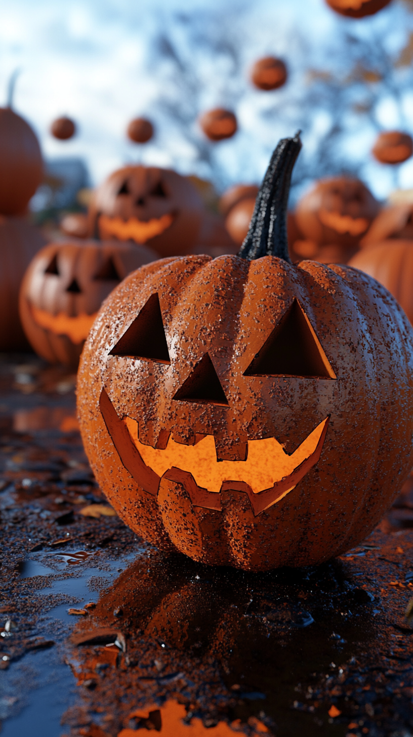 Halloween Background With Pumpkin Wallpaper