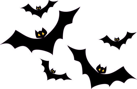 Halloween Bats Night Illustration PNG