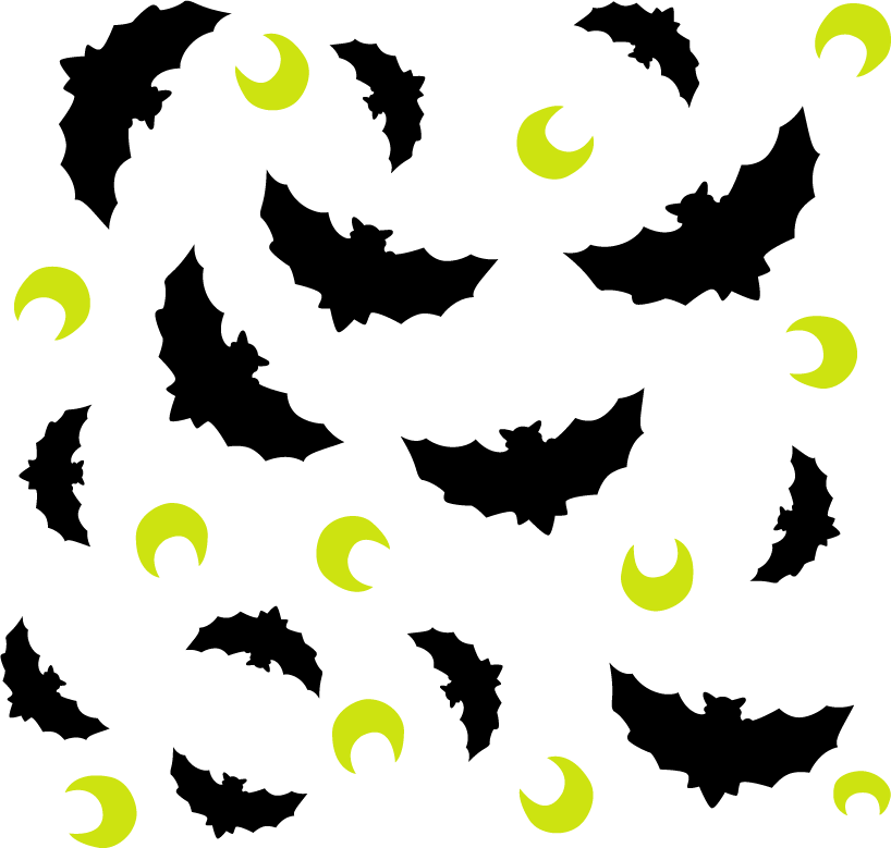 Halloween Batsand Moons Pattern PNG