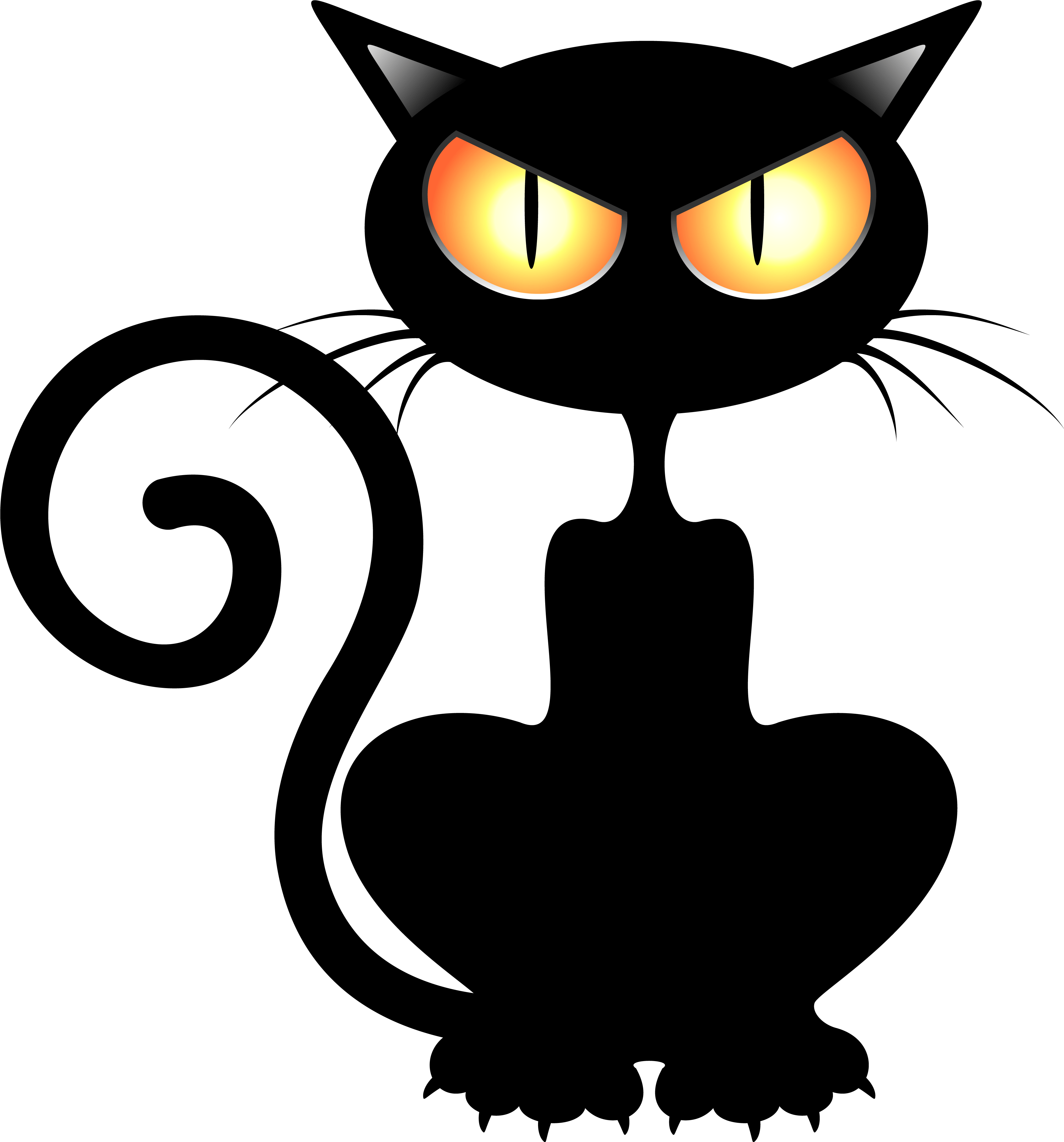 Halloween Black Cat Silhouette PNG