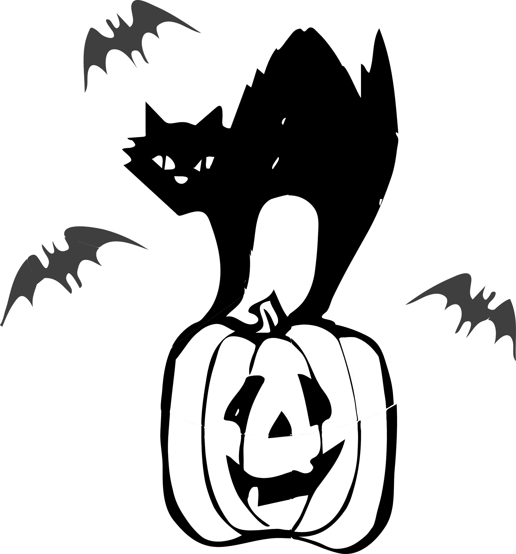 Halloween Black Caton Pumpkin PNG
